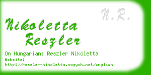 nikoletta reszler business card